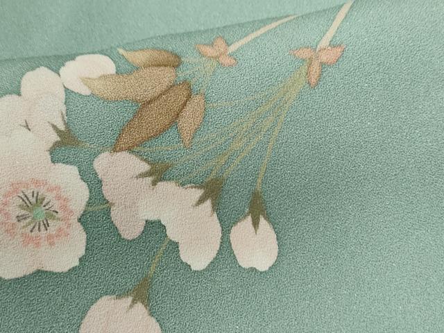 平和屋着物●訪問着　刺繍　遠山枝桜文　暈し染め　正絹　逸品　CABE2803yc