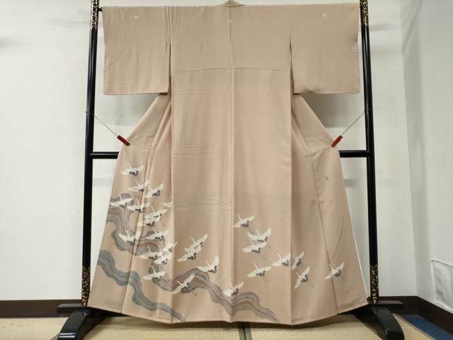 平和屋着物●十日町　加賀草木友禅の第一人者　田村哲彦　色留袖　飛鶴文　正絹　逸品　CABE2805yc