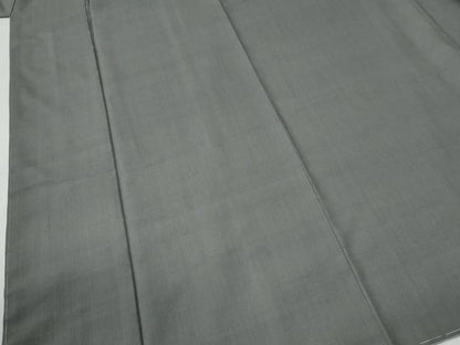 平和屋着物●本場結城紬　重要無形文化財　色無地　鼠色　正絹　逸品　未使用　CABE2810yc