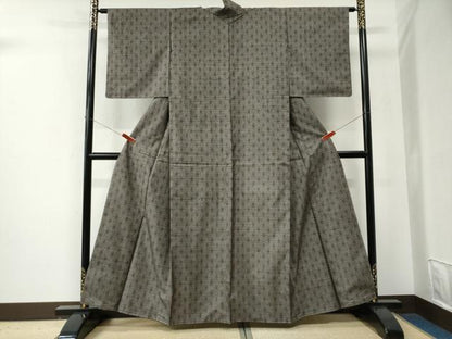 平和屋着物●本場大島紬　9マルキ　麻の葉文様　正絹　逸品　未使用　CABE2813yc