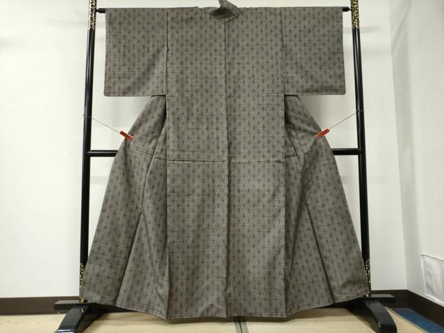 平和屋着物●本場大島紬　9マルキ　麻の葉文様　正絹　逸品　未使用　CABE2813yc