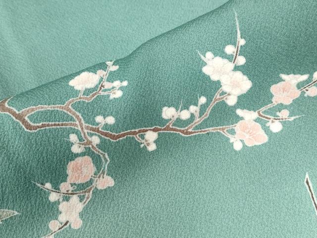 平和屋着物●訪問着　流水草花文　暈し染め　金彩　正絹　逸品　CABC2751vp 平和屋着物○訪問着 友禅 流水草花文 暈し染め 金彩 正絹 逸品
