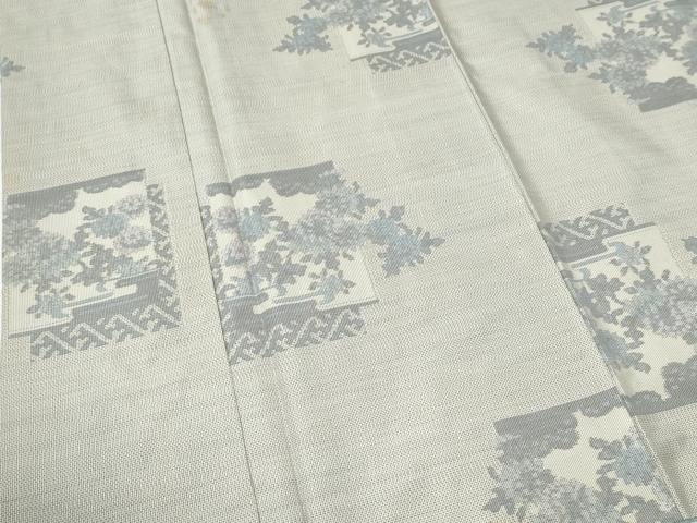平和屋着物●本場大島紬　白大島　7マルキ　色紙重ね吉祥草花文　株式会社たかし謹製　証紙付き　正絹　逸品　CABE2824yc