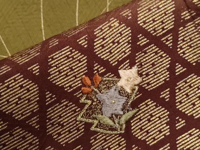 平和屋着物●訪問着　刺繍　松皮菱網目草花文　暈し染め　金彩　正絹　逸品　CABE2825yc
