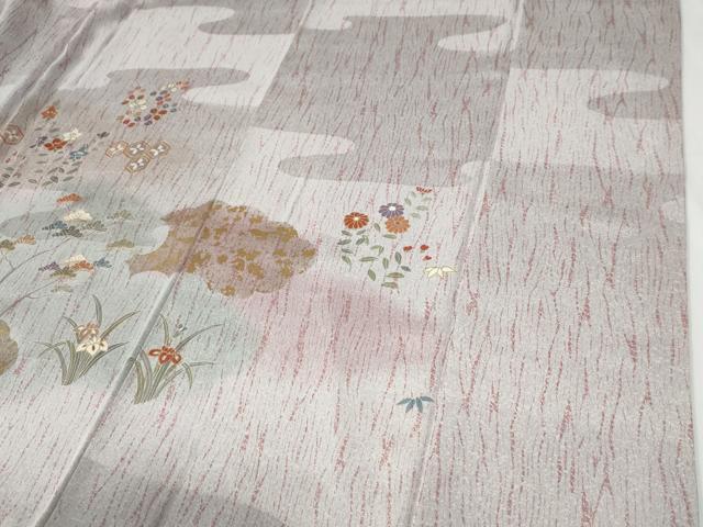 平和屋着物●訪問着　駒刺繍　雲取り吉祥草花文　金彩　正絹　逸品　CABE2830yc