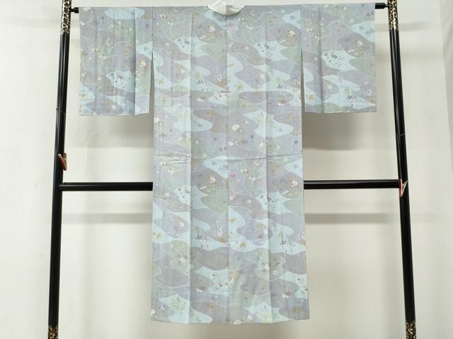 平和屋着物●長襦袢　無双仕立て　草花文　正絹　逸品　CABE2831yc