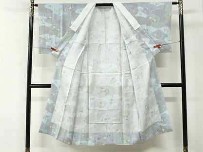 平和屋着物●長襦袢　無双仕立て　草花文　正絹　逸品　CABE2831yc