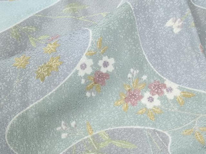 平和屋着物●長襦袢　無双仕立て　草花文　正絹　逸品　CABE2831yc