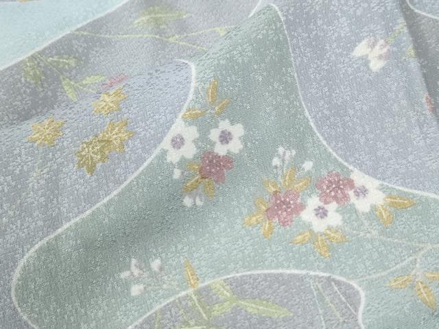 平和屋着物●長襦袢　無双仕立て　草花文　正絹　逸品　CABE2831yc