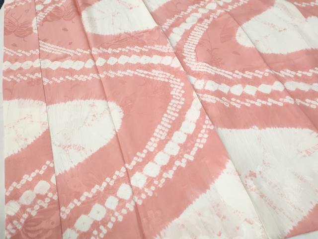 平和屋着物●長襦袢　無双仕立て　舞桜地紋　暈し染め　正絹　逸品　未使用　CABC8222gh 平和屋着物○長襦袢 無双仕立て 横段舞桜文 暈し染め 正絹 逸品