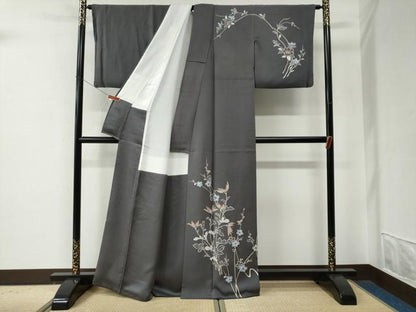 平和屋着物●訪問着　裏菊枝梅文　正絹　逸品　CABE2835yc