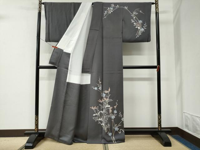 平和屋着物●訪問着　裏菊枝梅文　正絹　逸品　CABE2835yc