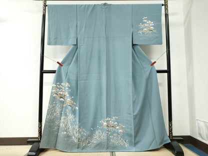 平和屋着物●訪問着　浜松草花文　金彩　正絹　逸品　CABE2836yc