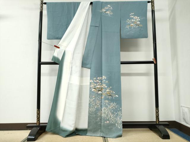 平和屋着物●訪問着　浜松草花文　金彩　正絹　逸品　CABE2836yc