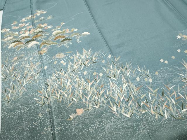 平和屋着物●訪問着　浜松草花文　金彩　正絹　逸品　CABE2836yc