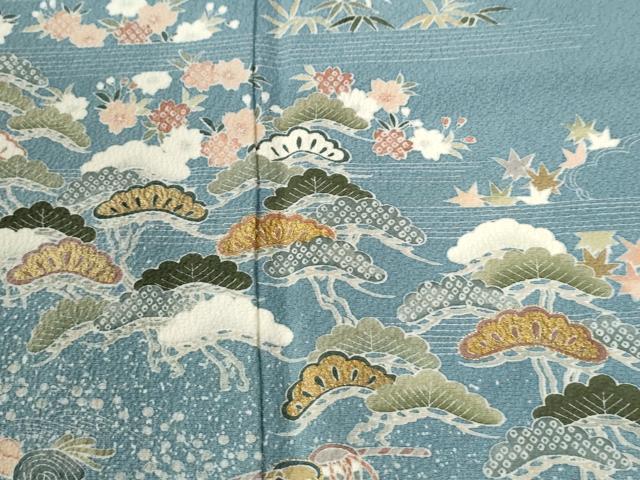 平和屋着物●訪問着　浜松草花文　金彩　正絹　逸品　CABE2836yc