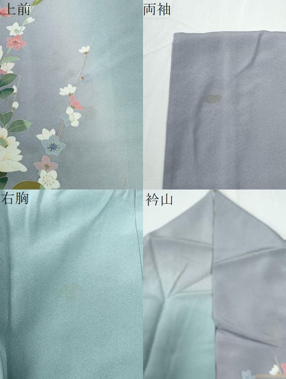 平和屋着物●訪問着　友禅　作家物　枝花文　暈し染め　正絹　逸品　CABE2837yc
