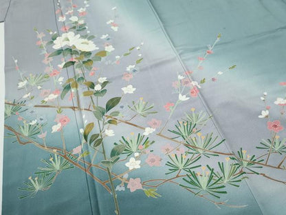 平和屋着物●訪問着　友禅　作家物　枝花文　暈し染め　正絹　逸品　CABE2837yc
