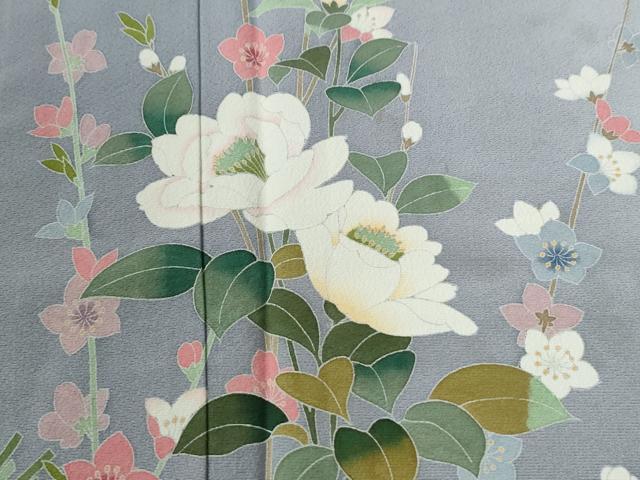平和屋着物●訪問着　友禅　作家物　枝花文　暈し染め　正絹　逸品　CABE2837yc