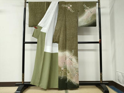 平和屋着物●訪問着　辻が花　絞り　暈し染め　正絹　逸品　CABE2843yc