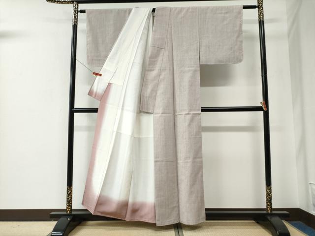 平和屋着物●結城紬　色無地　灰桜色　正絹　逸品　未使用　CABE2844yc 平和屋着物○結城紬 色無地 灰桜色 正絹 逸品 未使用 CABE2844yc