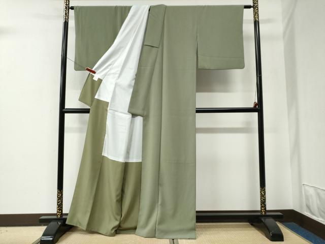 平和屋着物●色無地　鶸茶色　さんび謹製　洗える着物　CABE2848yc 平和屋着物○色無地 鶸茶色 さんび謹製 洗える着物 CABE2848yc