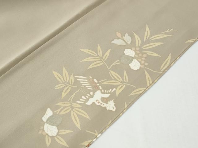 平和屋着物●訪問着　駒刺繍　花鳥唐草文　金彩　正絹　逸品　CABE2850yc