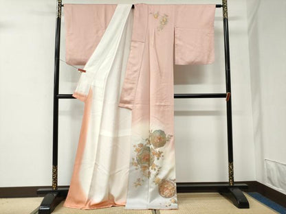 平和屋着物●金彩友禅　卓越技能者・名工・和田光正　訪問着　吉祥草花文　暈し染め　金彩　ロング丈　正絹　逸品　CABE2853yc
