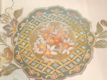平和屋着物●金彩友禅　卓越技能者・名工・和田光正　訪問着　吉祥草花文　暈し染め　金彩　ロング丈　正絹　逸品　CABE2853yc