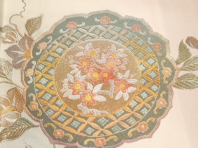 平和屋着物●金彩友禅　卓越技能者・名工・和田光正　訪問着　吉祥草花文　暈し染め　金彩　ロング丈　正絹　逸品　CABE2853yc