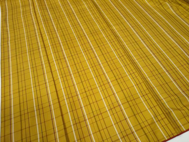 平和屋着物●本場黄八丈　綾織　紬　正絹　逸品　CABE2854yc