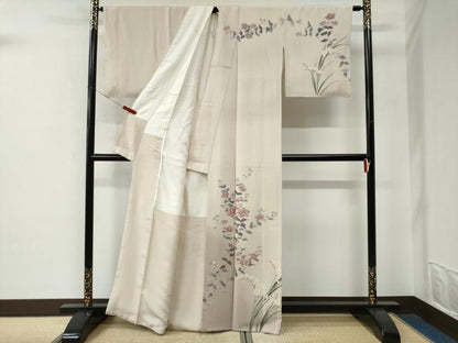 平和屋着物●訪問着　友禅　枝花文　暈し染め　正絹　逸品　CABE2866yc