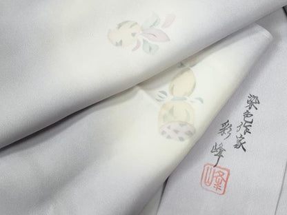 平和屋着物●染色作家　彩峰　長襦袢　無双仕立て　成り物　蛍暈し　正絹　逸品　CABE2868yc