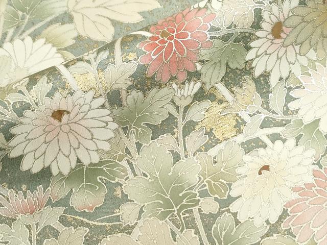 平和屋着物●豪華振袖　駒刺繍　流水牡丹花文　暈し染め　金彩　正絹　逸品　CABE2872yc