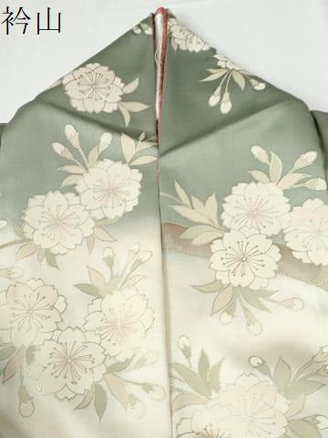 平和屋着物●豪華振袖　駒刺繍　流水牡丹花文　暈し染め　金彩　正絹　逸品　CABE2872yc