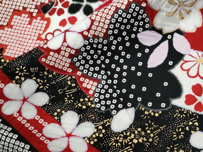 平和屋着物●豪華振袖　駒刺繍　舞桜文　金彩　京都きもの友禅扱い　正絹　逸品　CABE2874yc