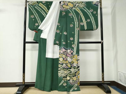 平和屋着物●訪問着　作家物　辻が花　鬼しぼ縮緬　正絹　逸品　CABE2876yc