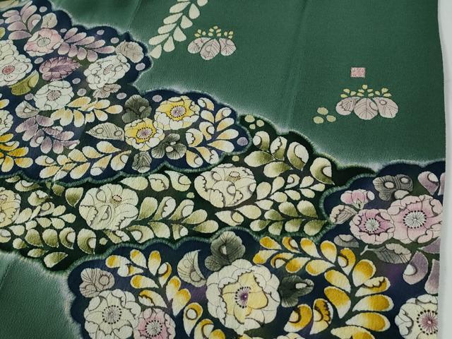 平和屋着物●訪問着　作家物　辻が花　鬼しぼ縮緬　正絹　逸品　CABE2876yc