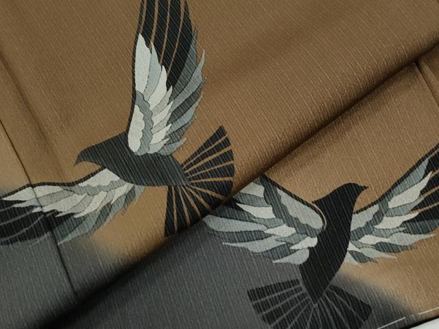 平和屋着物●染色作家　斉藤三才　訪問着　三才鳥　暈し染め　正絹　逸品　未使用　CABE2879yc
