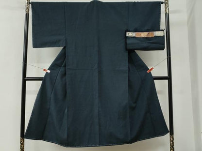平和屋着物●男性　本塩沢　やまだ織　蚊絣　証紙付き　正絹　逸品　未使用　CABE2881yc