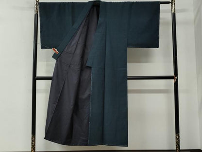 平和屋着物●男性　本塩沢　やまだ織　蚊絣　証紙付き　正絹　逸品　未使用　CABE2881yc