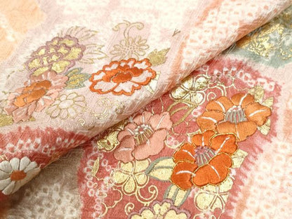 平和屋着物●創業460年・千總　訪問着　駒刺繍　絞り　立波草花文　正絹　逸品　CABE2884yc