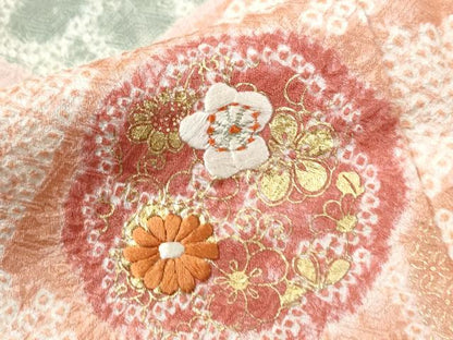 平和屋着物●創業460年・千總　訪問着　駒刺繍　絞り　立波草花文　正絹　逸品　CABE2884yc