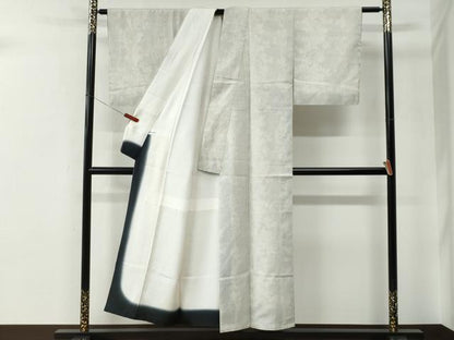 平和屋着物●本塩沢　110亀甲　枝葉文　正絹　逸品　未使用　CABE2885yc