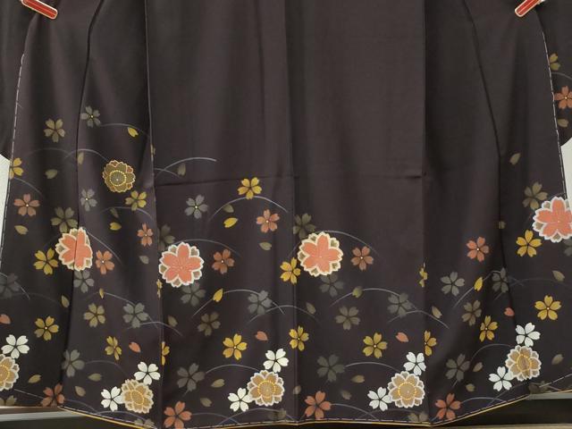 平和屋着物●豪華振袖　芝草舞桜文　金彩　正絹　逸品　未使用　CABE2891yc