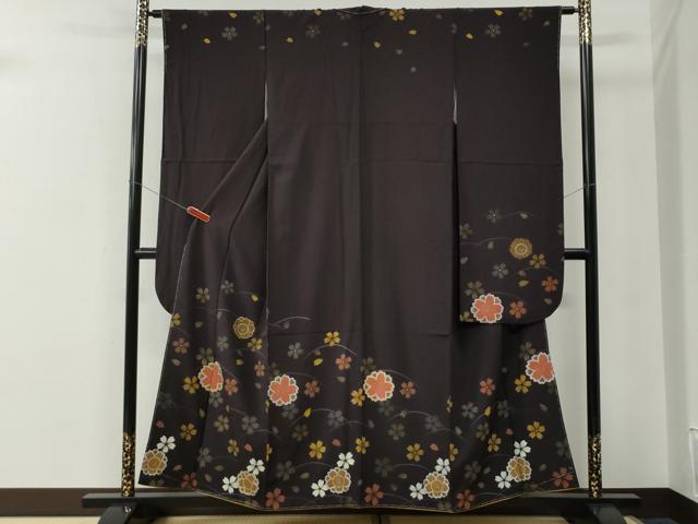 平和屋着物●豪華振袖　芝草舞桜文　金彩　正絹　逸品　未使用　CABE2891yc