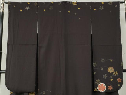 平和屋着物●豪華振袖　芝草舞桜文　金彩　正絹　逸品　未使用　CABE2891yc