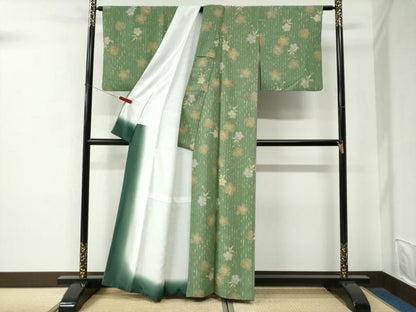 平和屋着物●小紋　撫子　舞花文　洗える着物　CABE2895yc