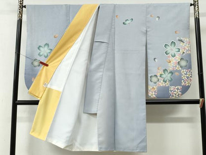 平和屋着物●小振袖　二尺袖　舞桜文　暈し染め　金彩　洗える着物　CABE2897yc
