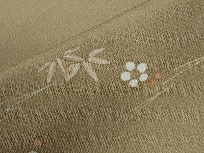 平和屋着物●上質な小紋　溢れ松　梅　笹　鬼しぼ縮緬　正絹　逸品　CABE2900yc
